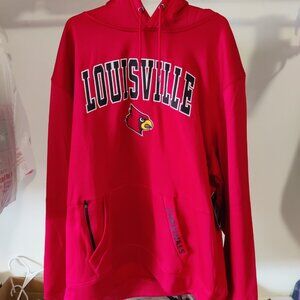 NWT Collosseum Men University of Louisville Pullover Hoodie Red Sz 2XL $60 8C97